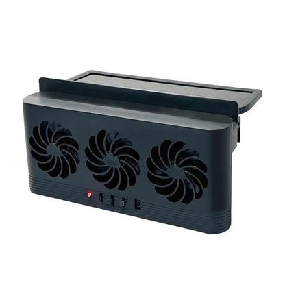 Solar Powered Car Cooling Fan With 3 Air Outlets