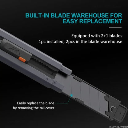 Utility Knife Carbon Steel Blades with Safety Lock