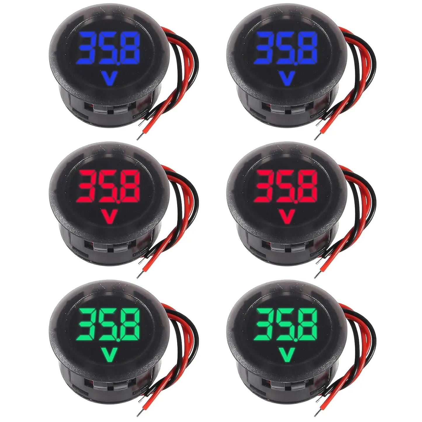 2/4pcs DC 4-100V LED Digital Display Waterproof Voltmeter
