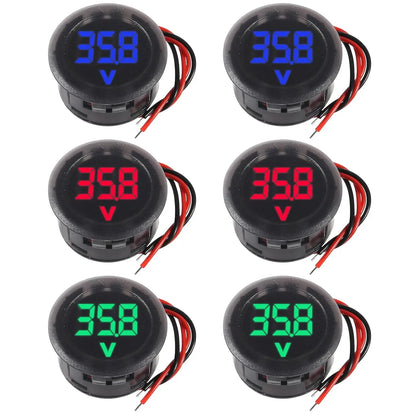 2/4pcs DC 4-100V LED Digital Display Waterproof Voltmeter