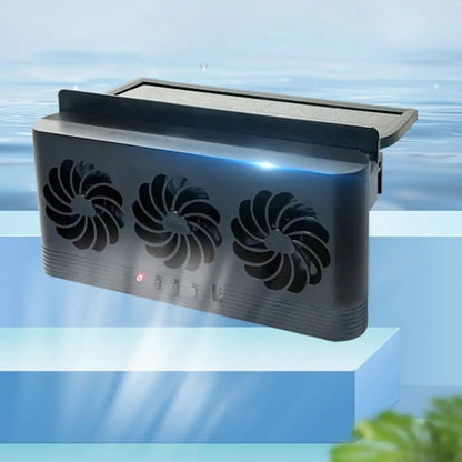 Solar Powered Car Cooling Fan With 3 Air Outlets
