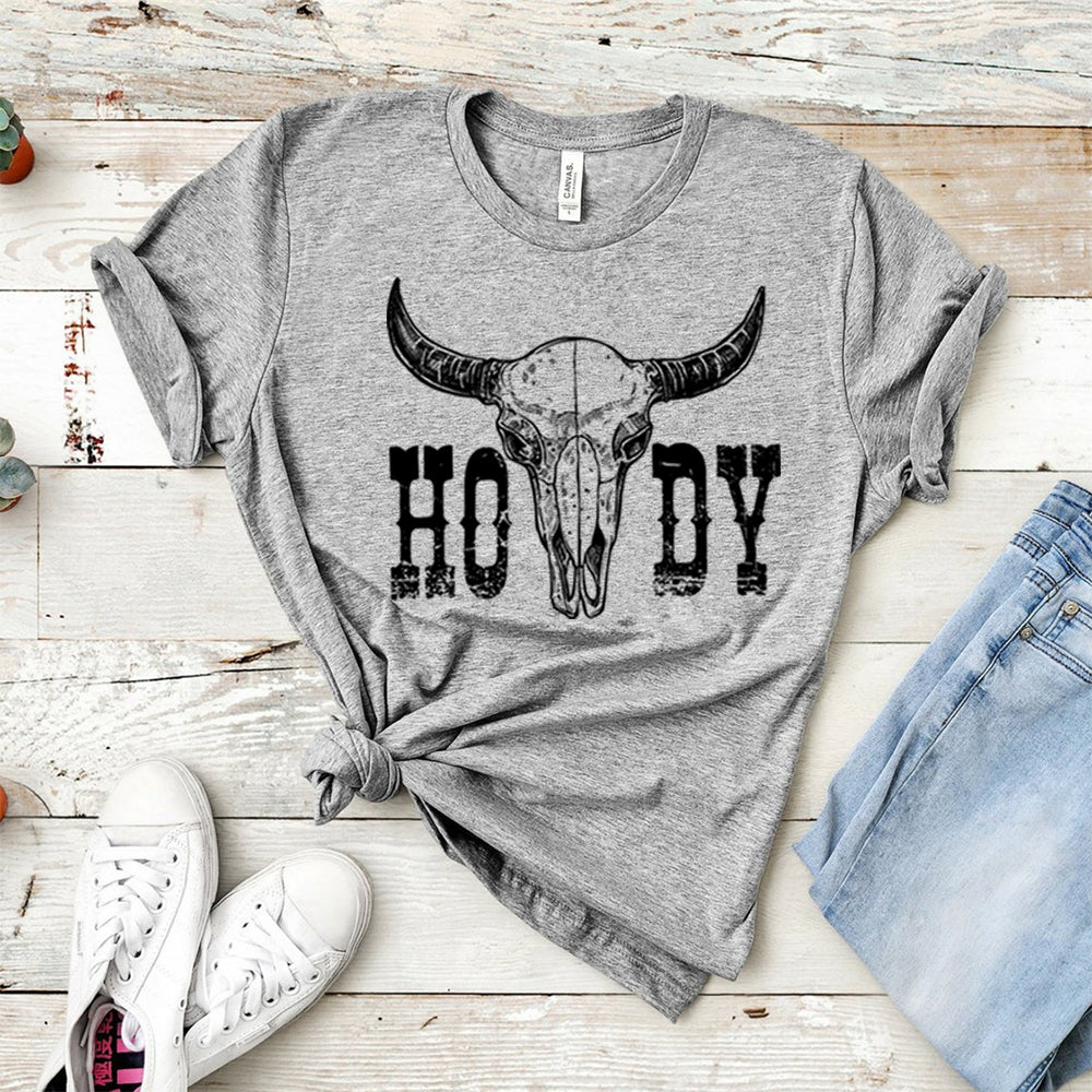 Retro Cow Skull Howdy Shirt