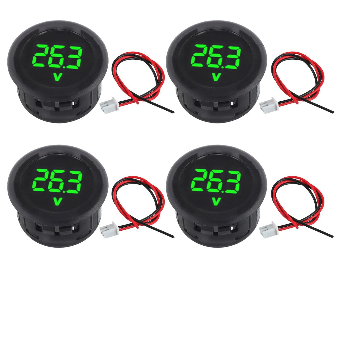 2/4pcs DC 4-100V LED Digital Display Waterproof Voltmeter