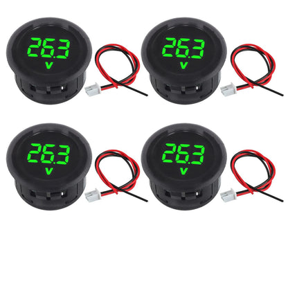 2/4pcs DC 4-100V LED Digital Display Waterproof Voltmeter