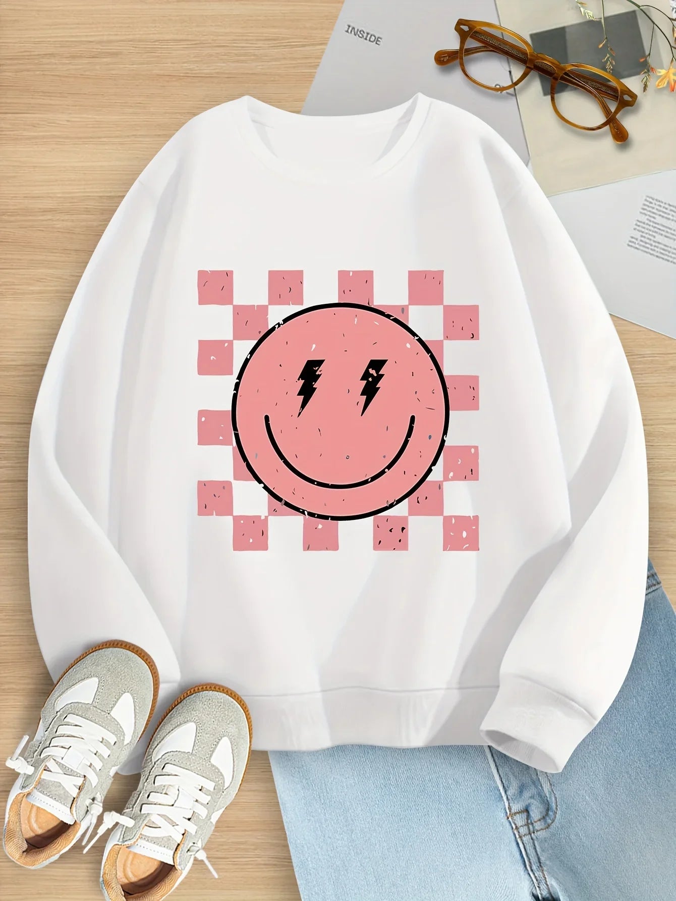 Happy Face Long Sleeve Sweatshirt