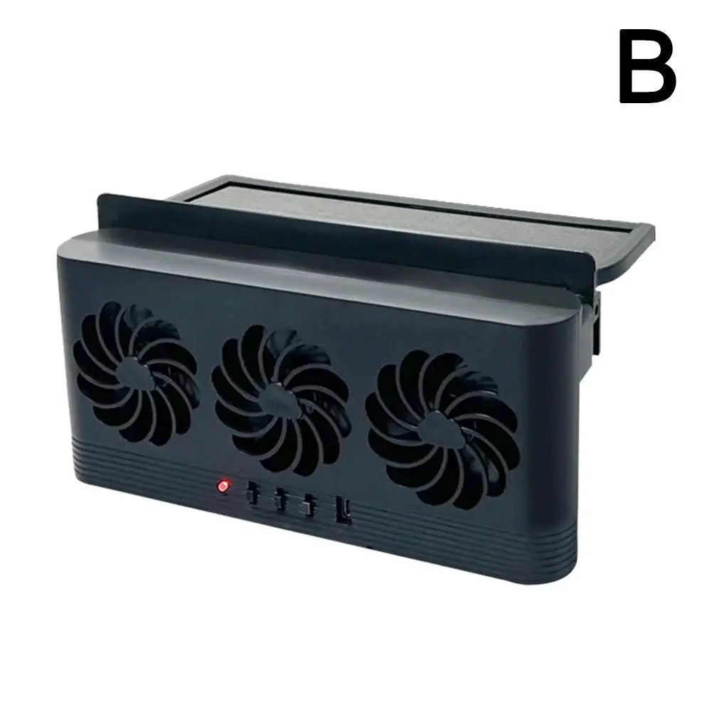 Solar Powered Car Cooling Fan With 3 Air Outlets