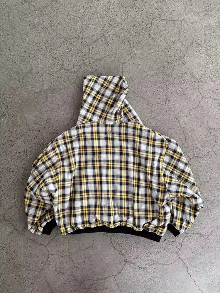 Winter Casual Plaid Print Double-Sided Sweatshirt