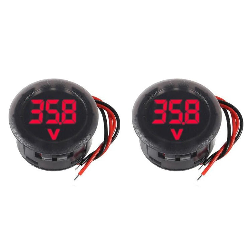 2/4pcs DC 4-100V LED Digital Display Waterproof Voltmeter