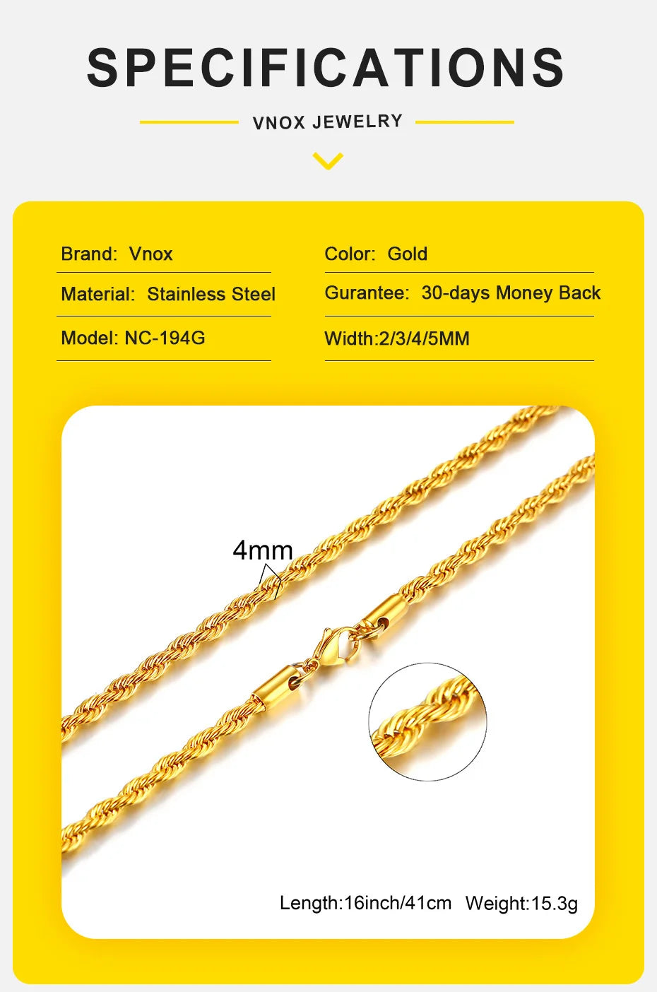 Gold Color Rope Chain