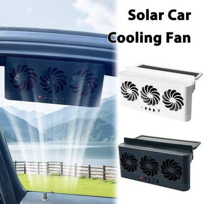 Solar Powered Car Cooling Fan With 3 Air Outlets