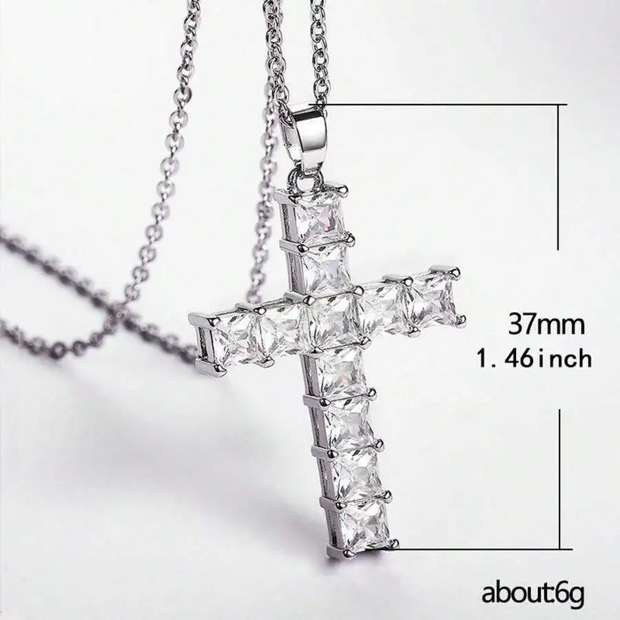 Multi Color Crystal Cross Necklace